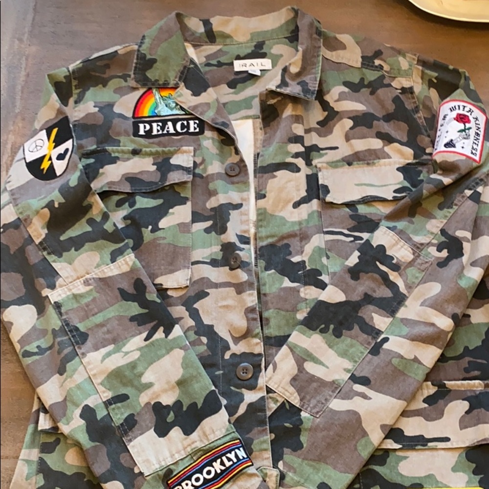 Camo Jacket Shirt with Patches